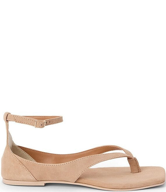 Kerry Suede Ankle Strap Thong Sandals