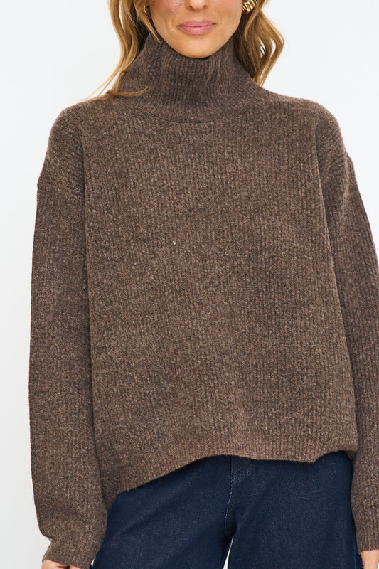 Solid Turtleneck Sweater