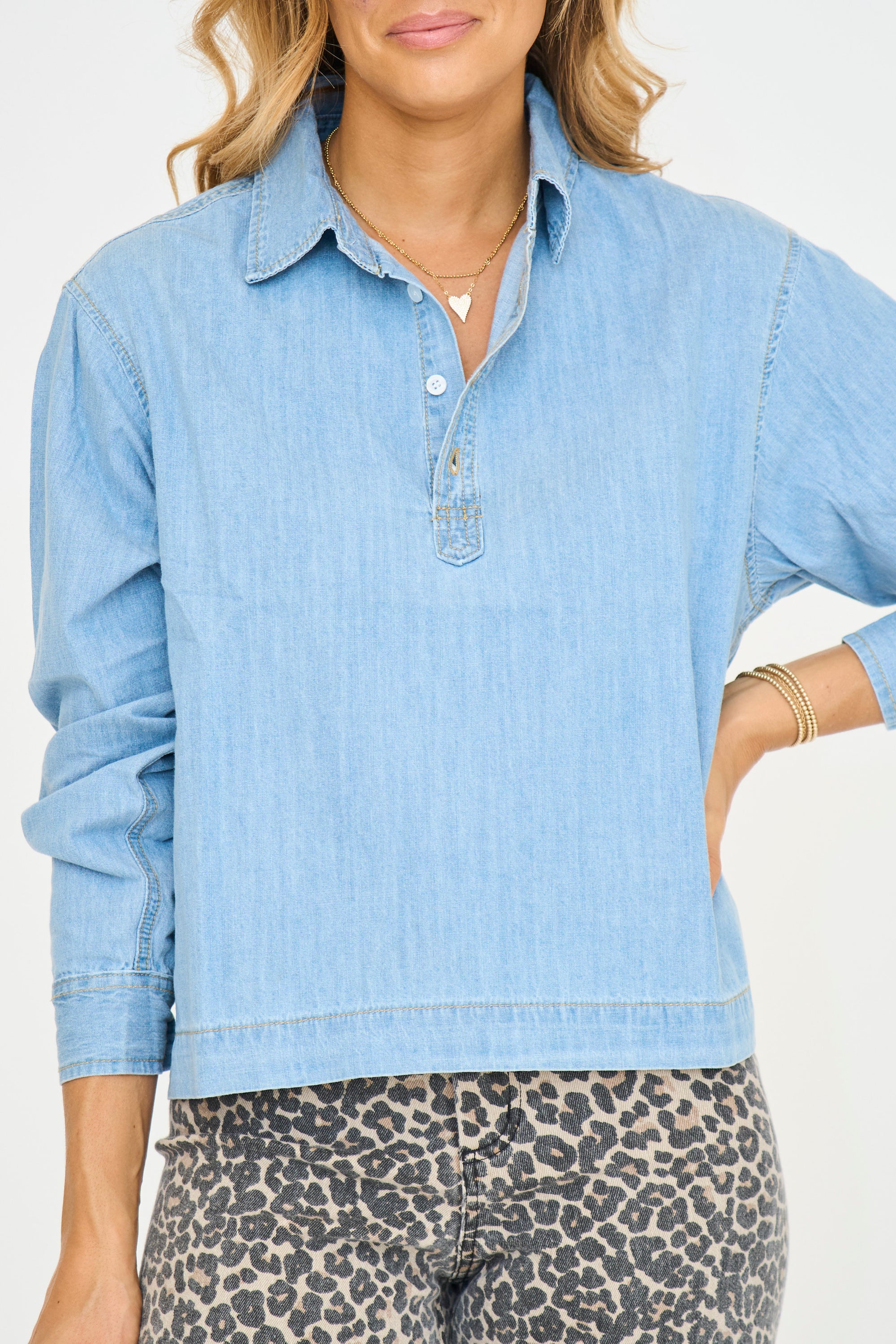 Courtney Chambray Top