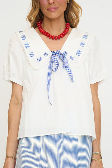 Miriam Gingham Sailor Top
