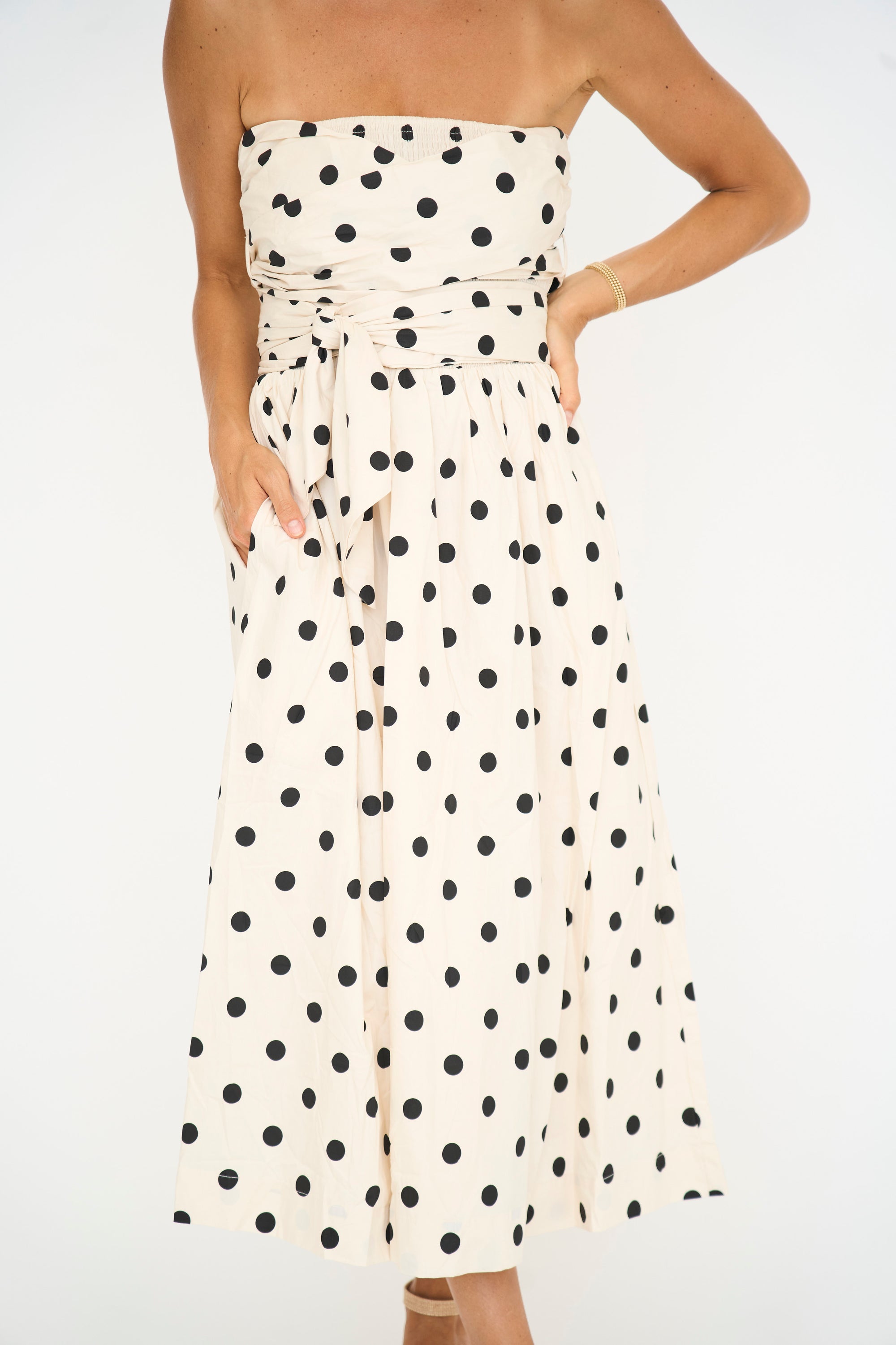 Sydney Wrapped Polka Dot Midi Dress