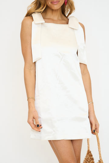 Sleeveless Satin Bow Minidress