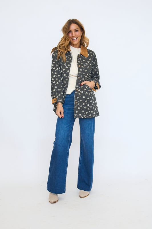 Meadow Stroll Floral Quilted Barn Jacket