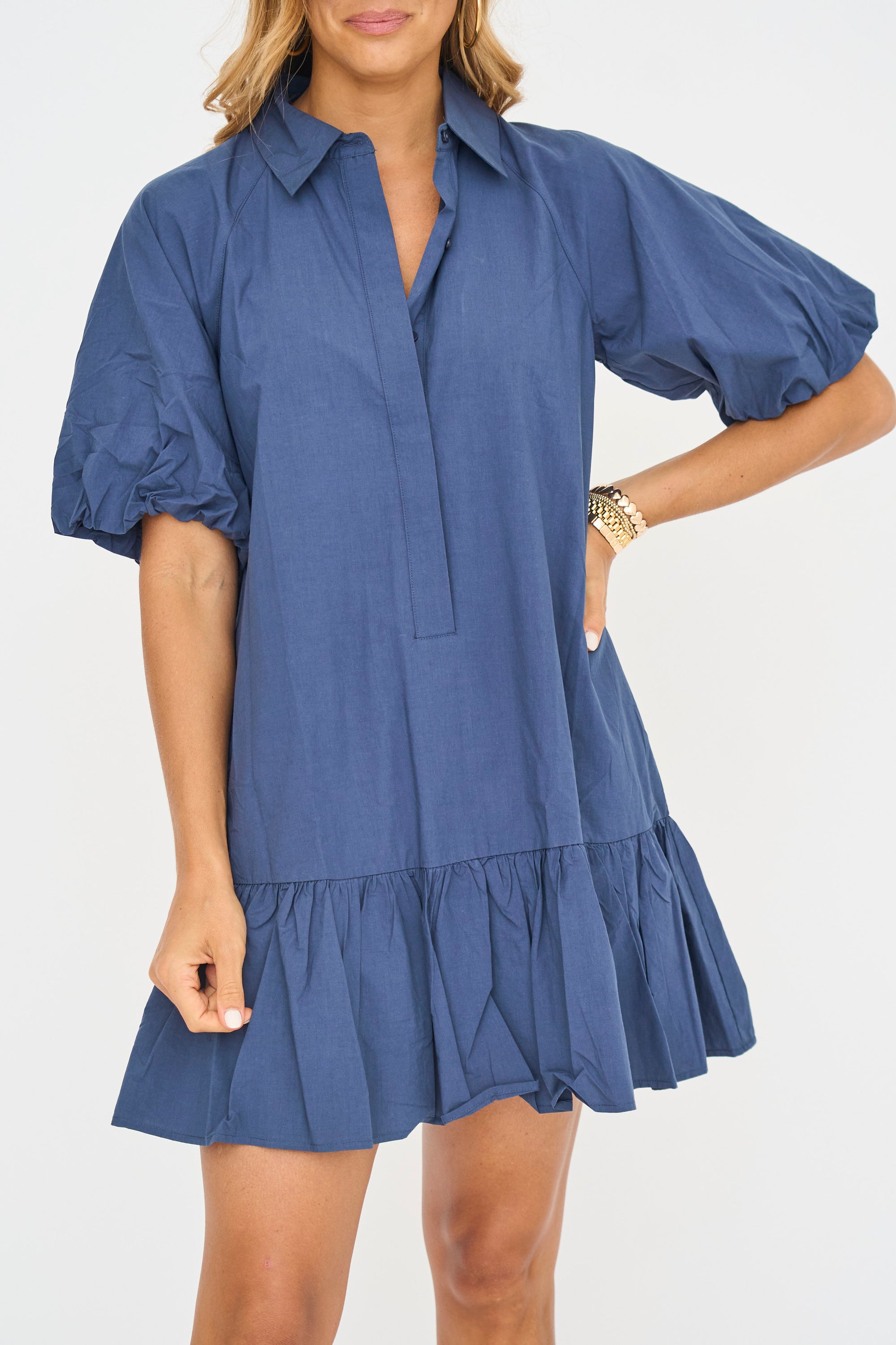 Nova Button Front Mini Dress