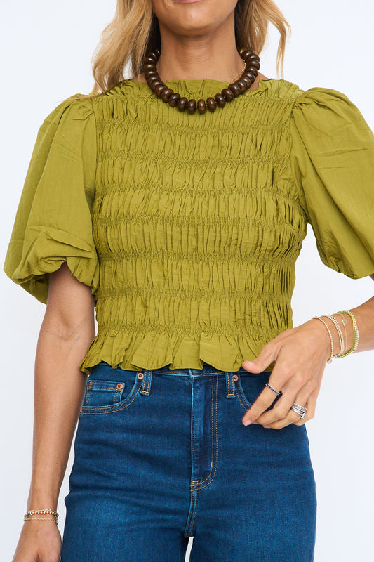 Elliot Smocked Puff Sleeve Top
