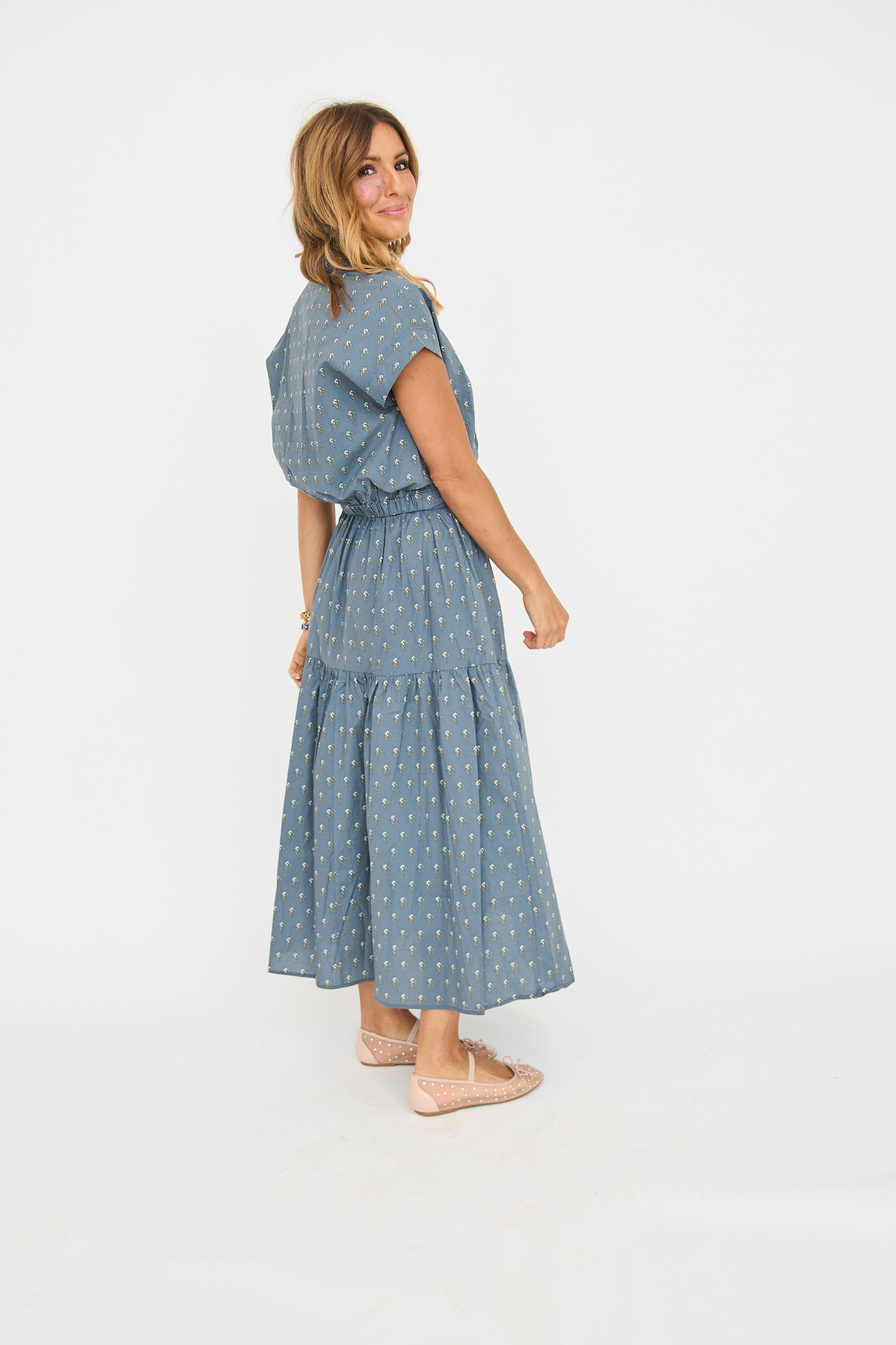 Evelyn Skirt Set in Dusty Blue