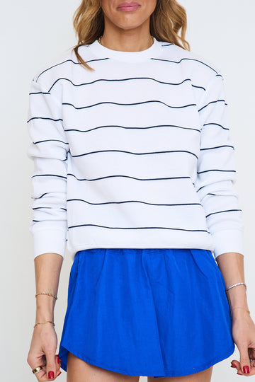 Stripe Crew Neck Sweatershirt