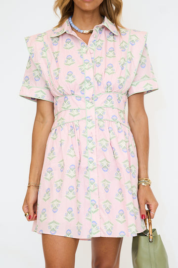 Mini French Floral Shirt Dress