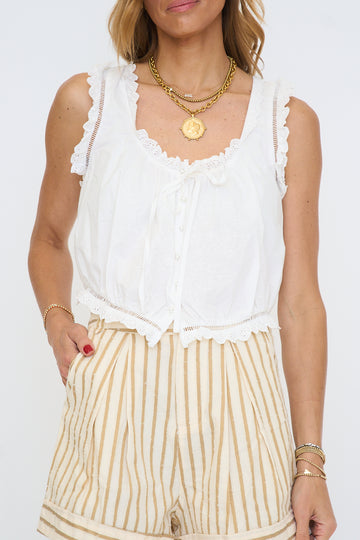 PREORDER - Embroidered Broderie Anglaise Cotton Top