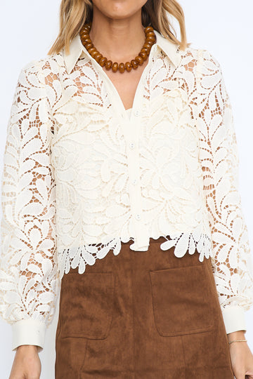 Diora Contrast Detail Lace Shirt