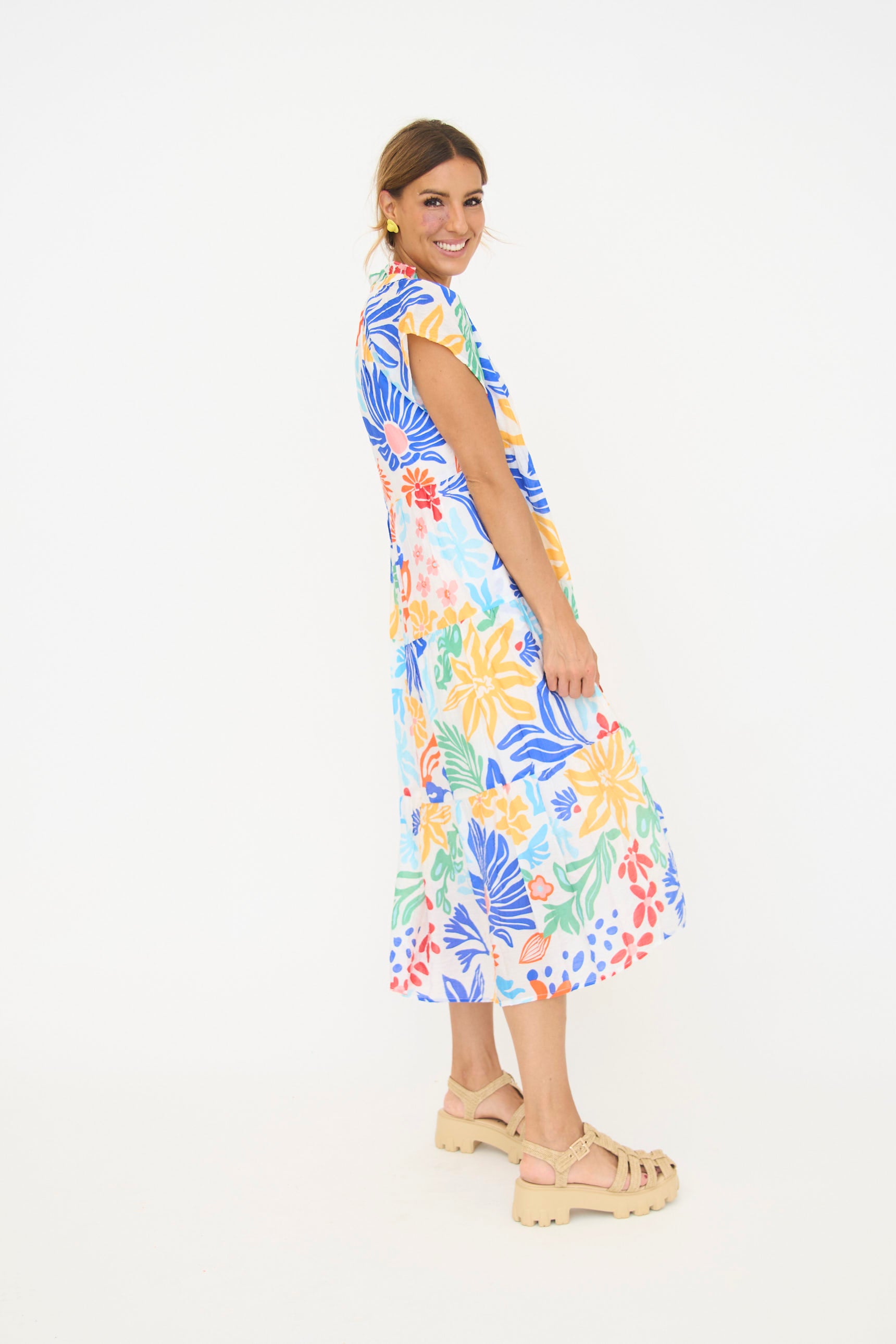 Madison Multi Floral Tiered Dress