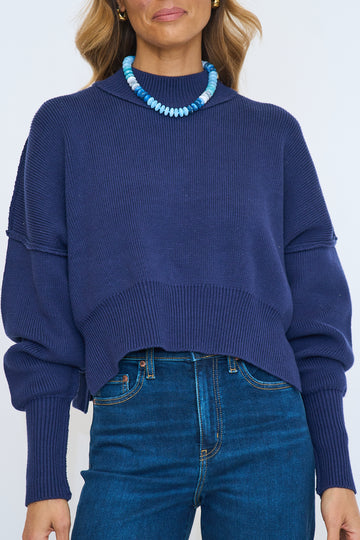 Knit Mockneck Pullover Sweater