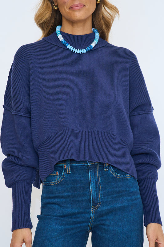 Knit Mockneck Pullover Sweater