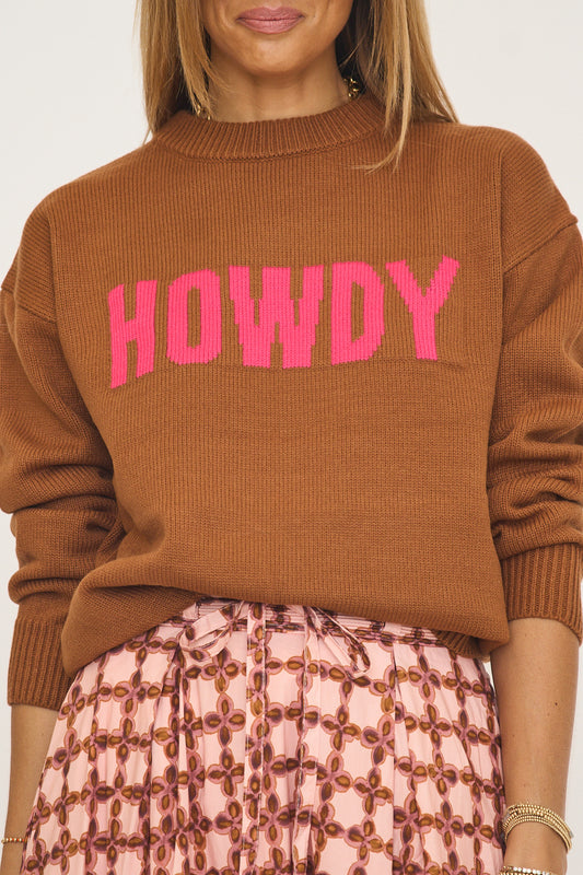 Howdy Crewneck Statement Sweater