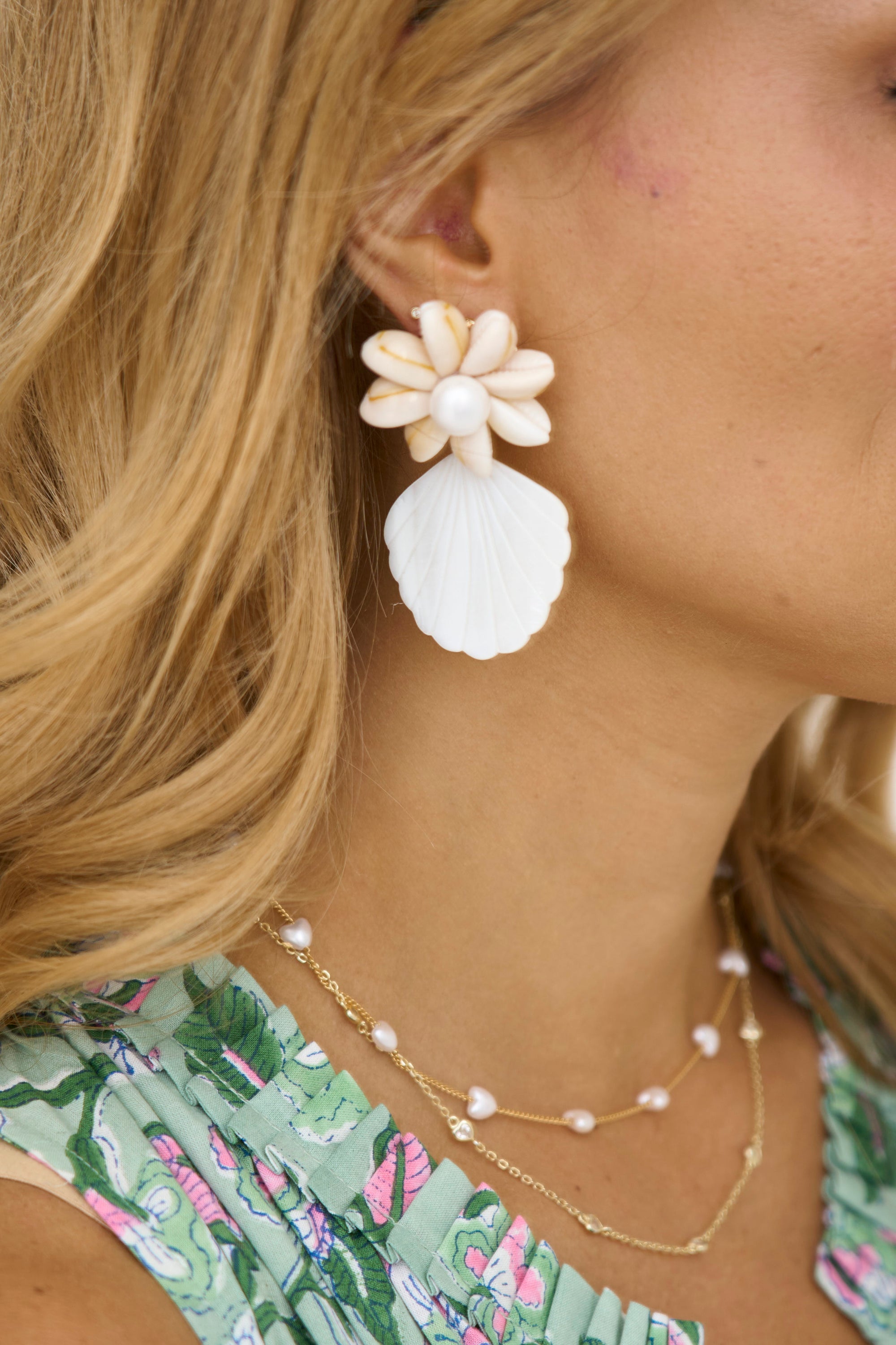 Seashell Flower Earrings