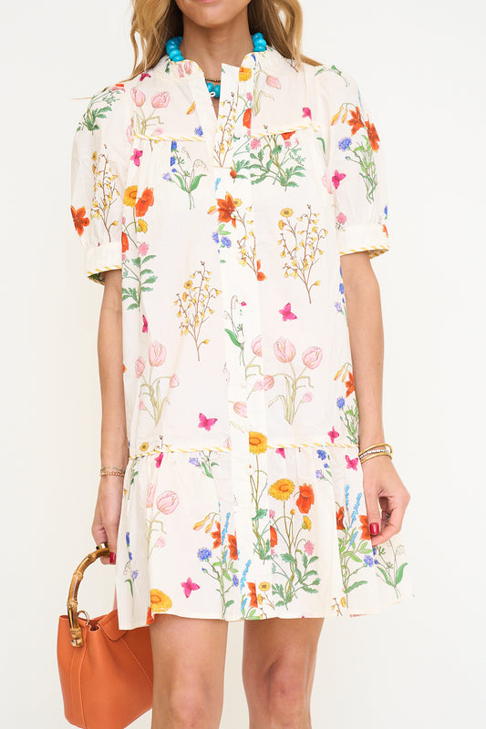 Floral Print Button Up Dress