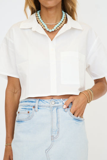 Short Sleeve Boxy Button Down