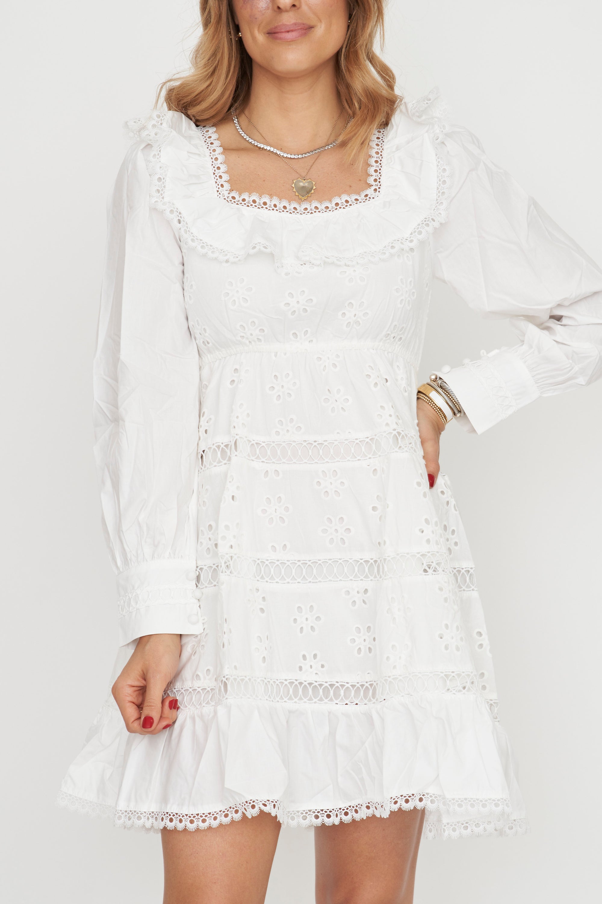 Sydney White Eyelet Dress