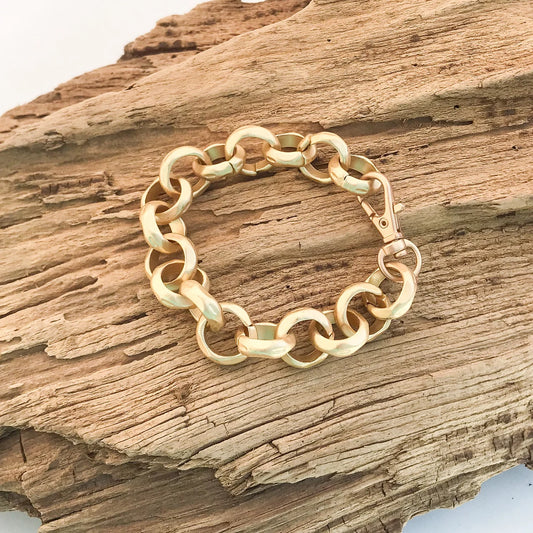 Jumbo Hammered Rolo Bracelet