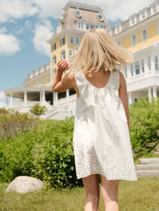 Mini Birdie Dress Summer White Eyelet