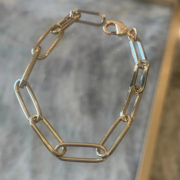 Large Gold Paperclip Bracelet