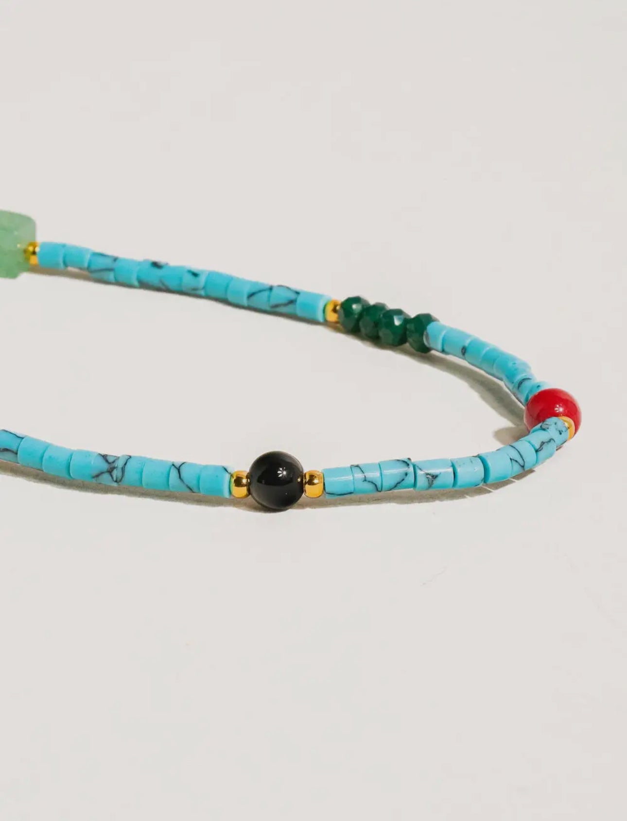 Calise Blue Turquoise Stone Beaded Necklace