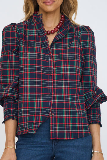 Chapman Plaid Button Down Top
