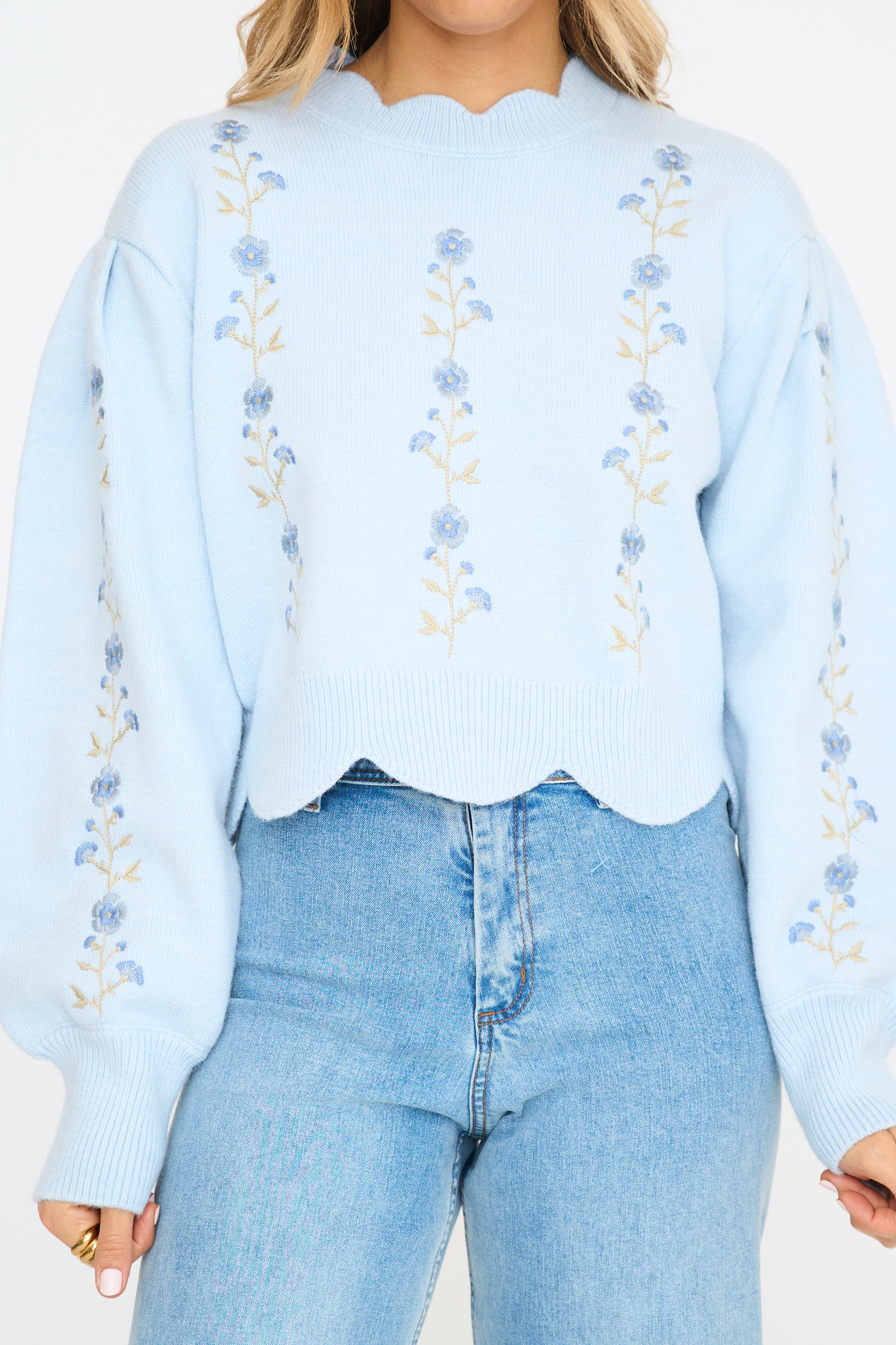 Duffy Embroidered Floral Sweater