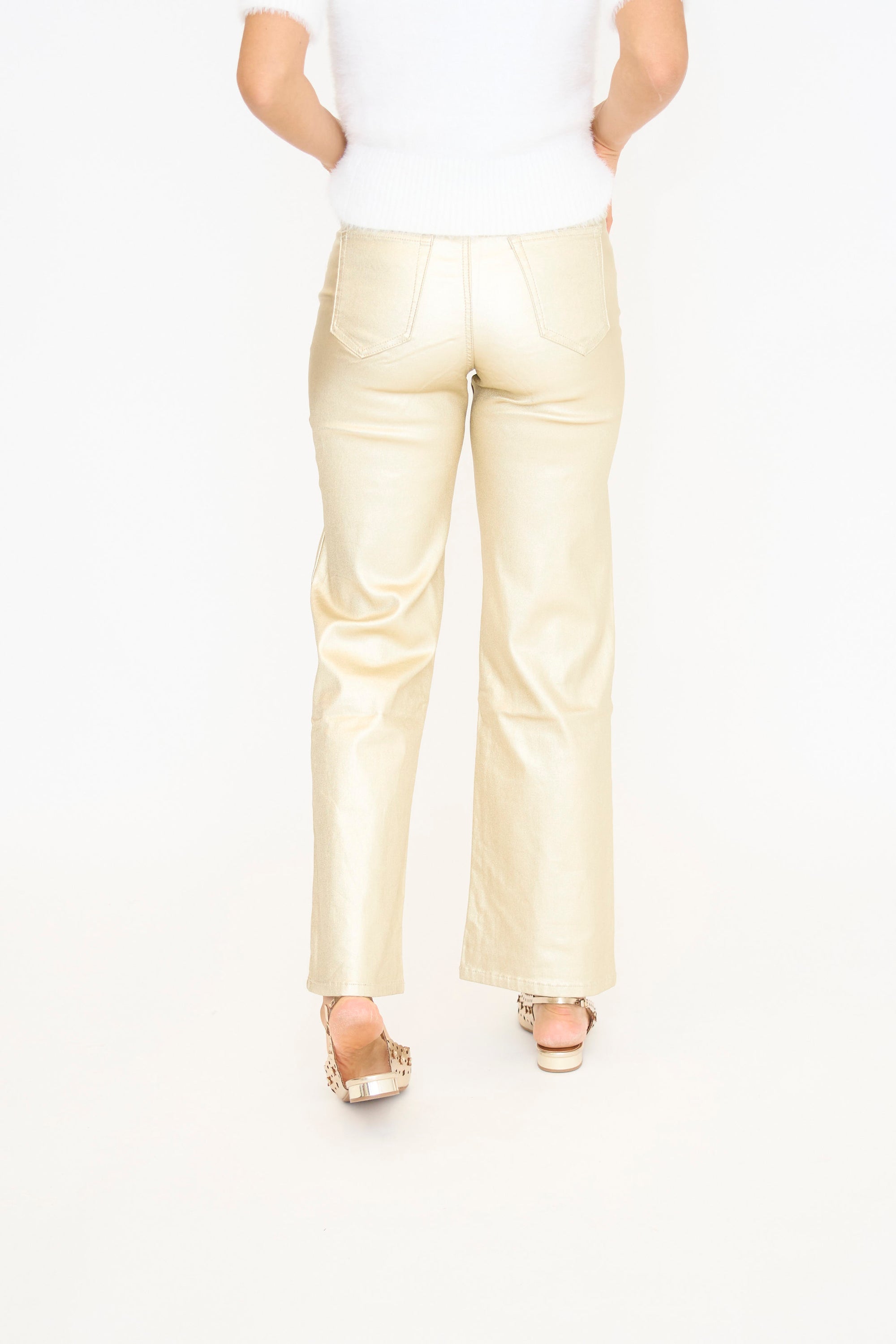 Metallic Coated Pants