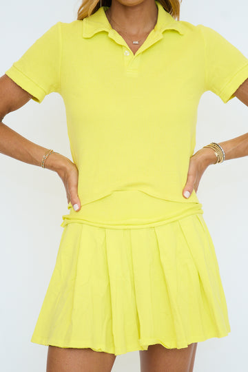 Polo Shirt Set with Pleated Flare Skort