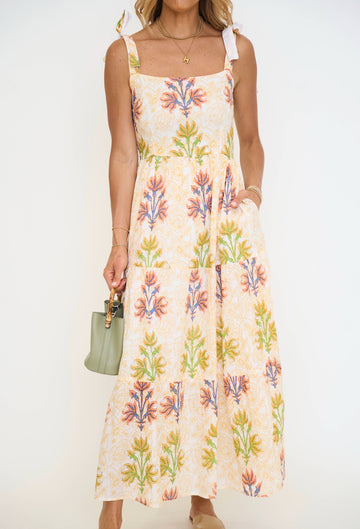 Judie Block Print Maxi Dress