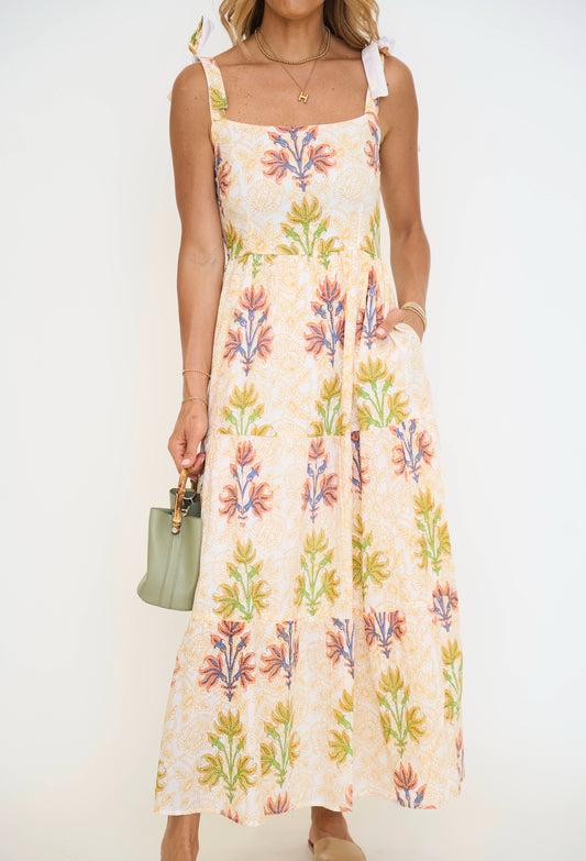 Judie Block Print Maxi Dress