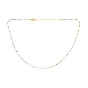 Turquoise Enamel Beaded Necklace