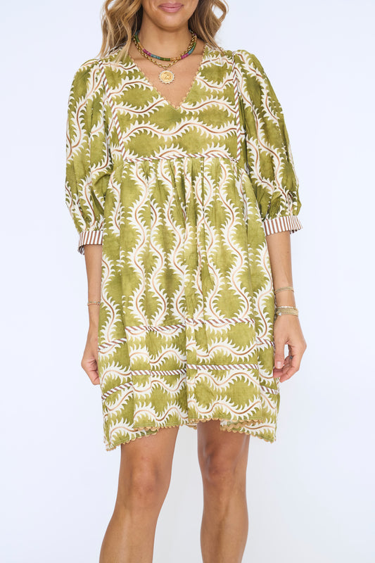 Simone Mini Dress - Olive