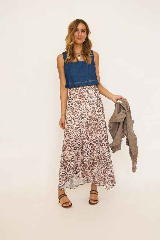 Denim Sleeveless Crop Top