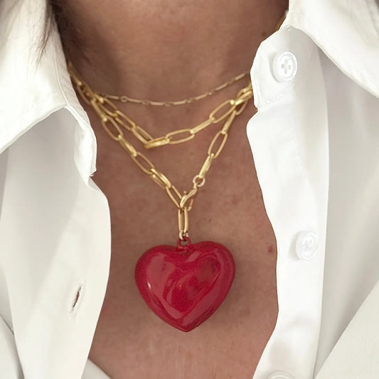 Big Red Heart Necklace