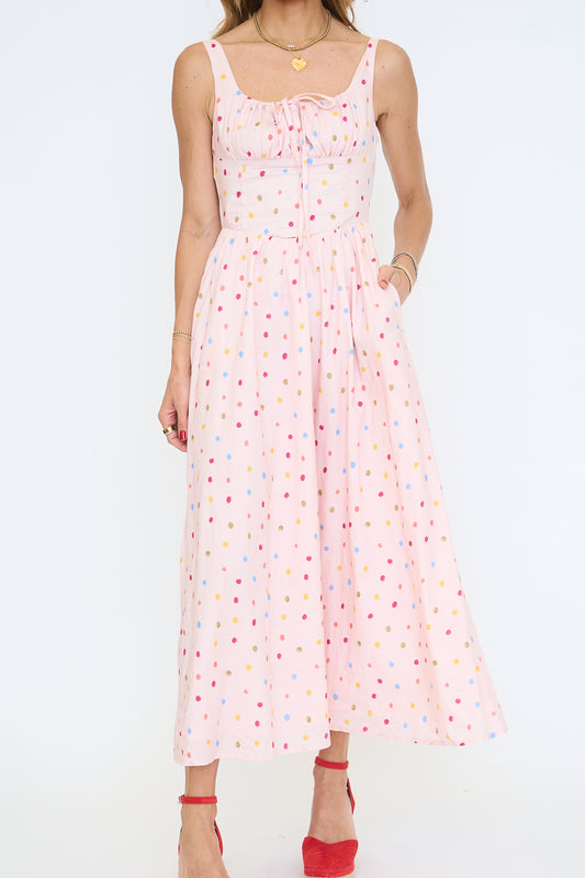 Polka Dot Coreset Midi Dress