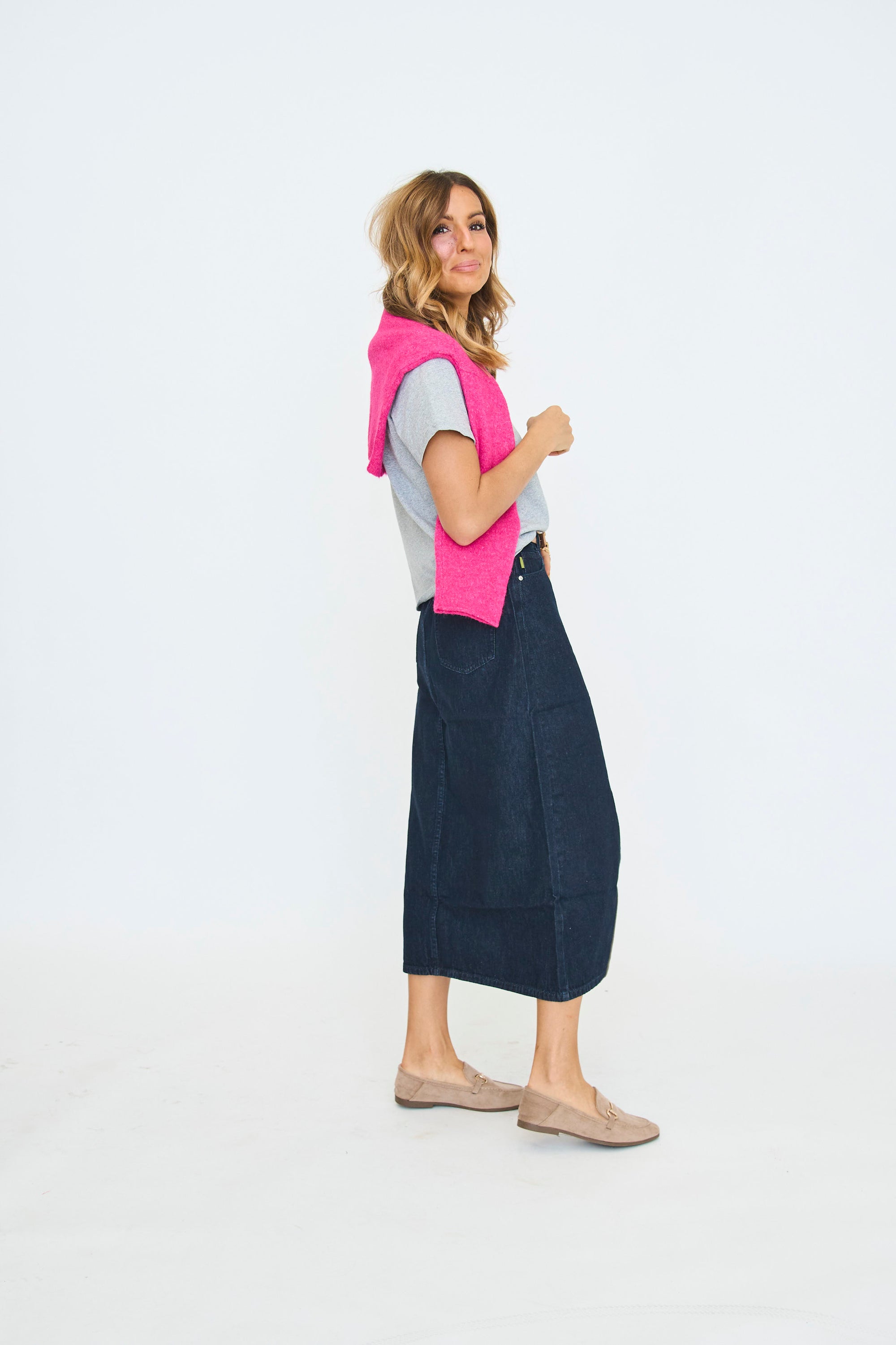 Elvire Denim Midi Skirt