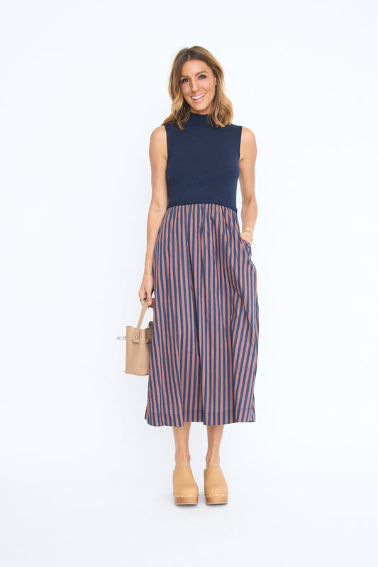 Emerson Stripe Midi Dress