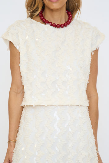 Seline Short Sleeve Sequin Top