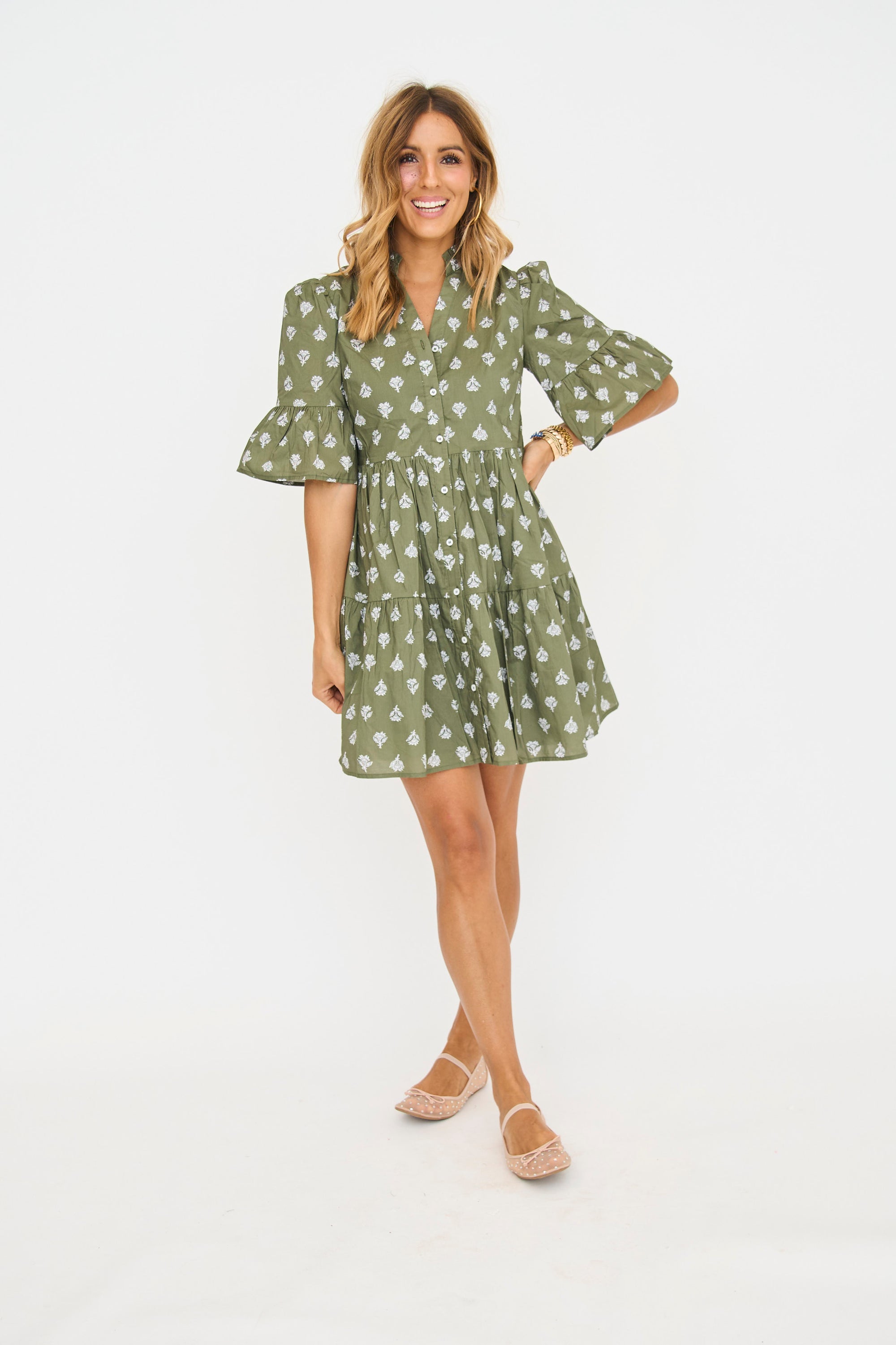 Rowan Paisley Ruffle Mini Dress