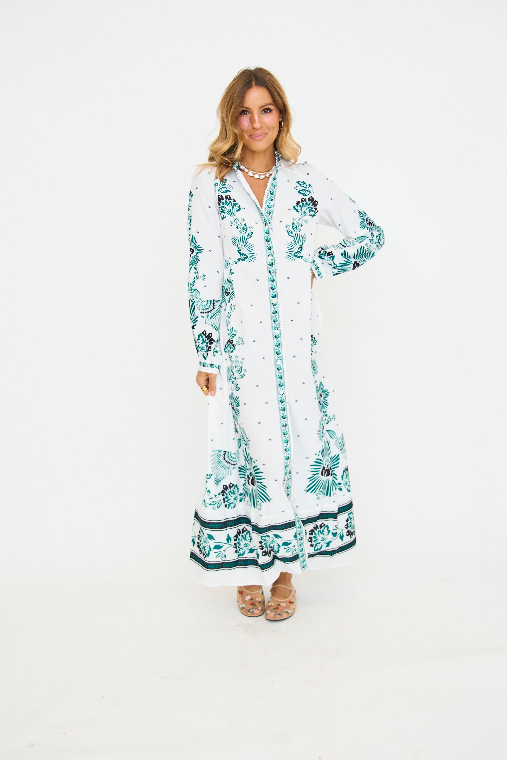 Maija Green Floral Maxi