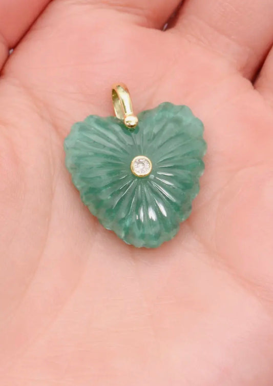 Heart Gemstone with CZ Bezel