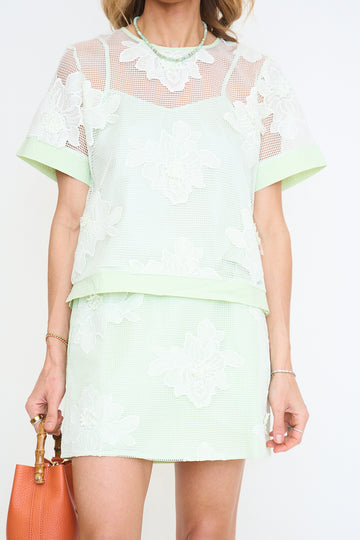 Floral Mesh Texture Embroidery Set