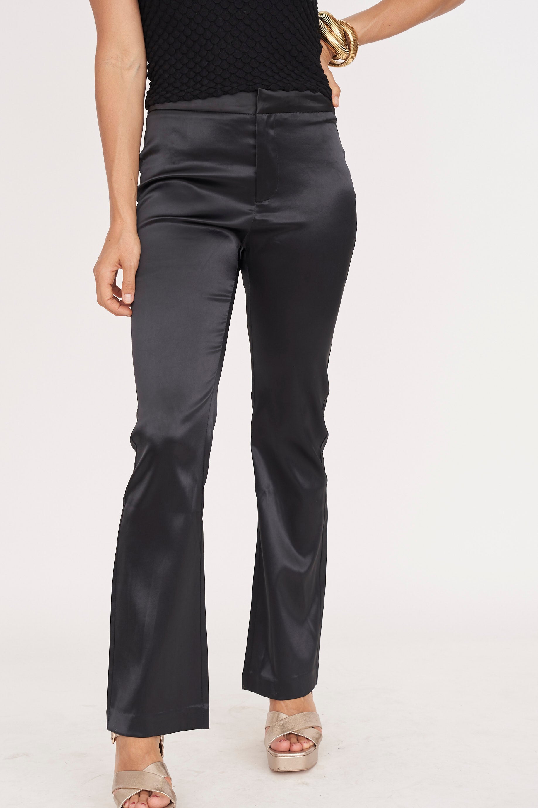 Flared Satin Trousers