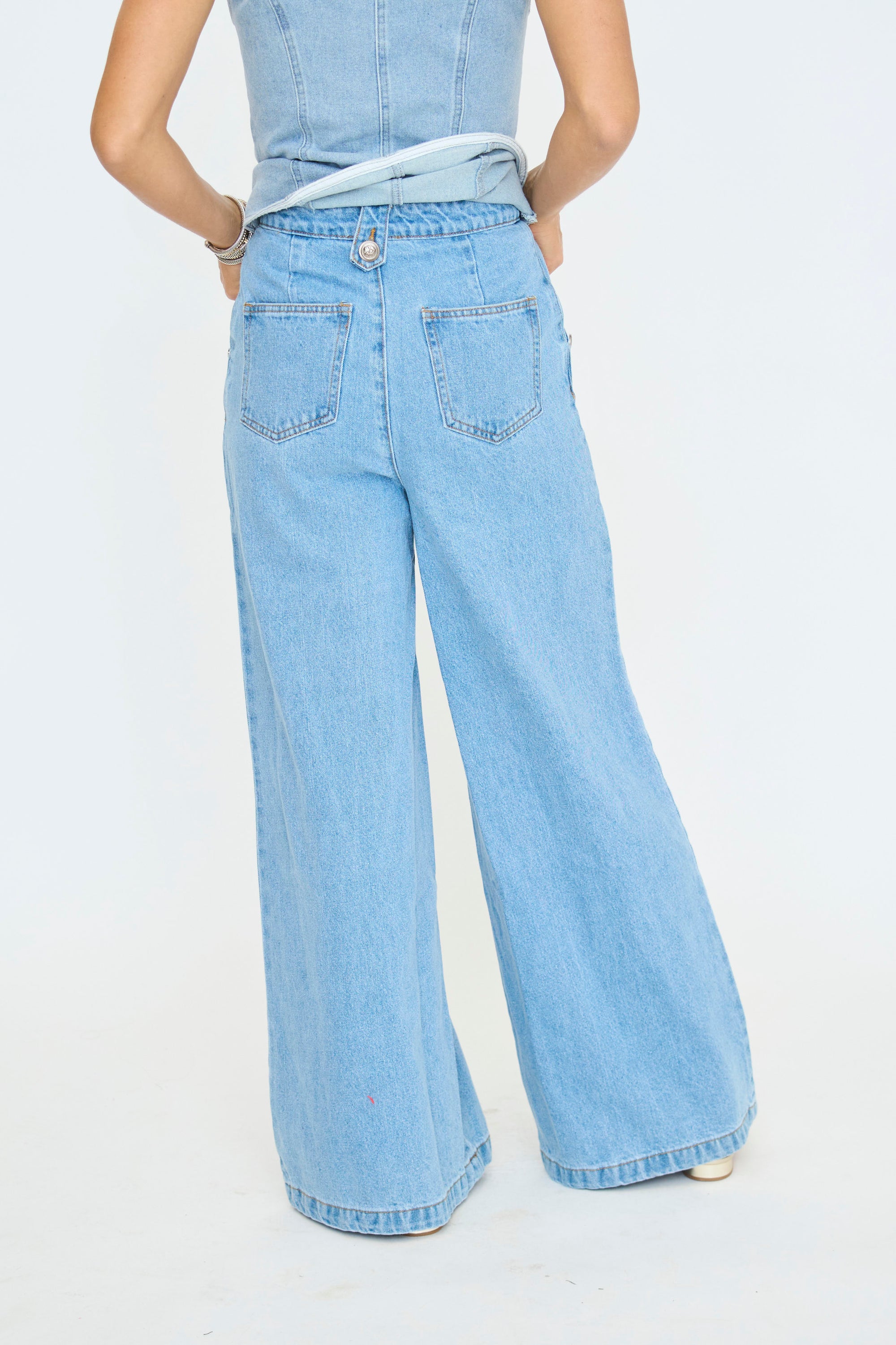 Washed Wide Leg Denim