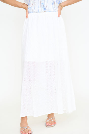 Anastasia Eyelet Maxi Skirt