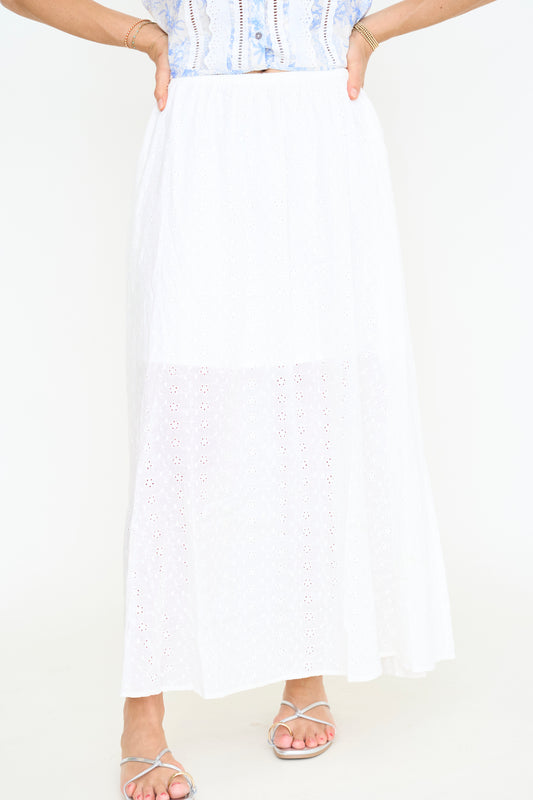 Anastasia Eyelet Maxi Skirt
