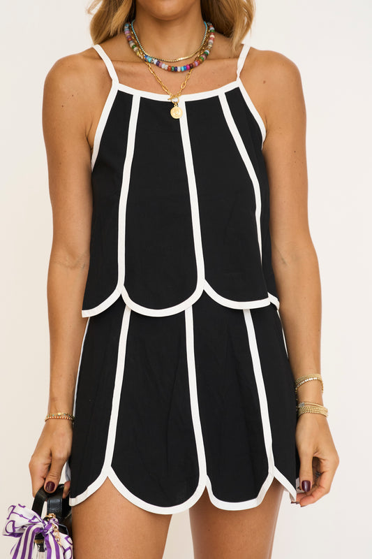 Scallop Hem 2 Piece Skort Set