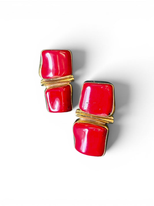 CORAL STATEMENT EARRINGS